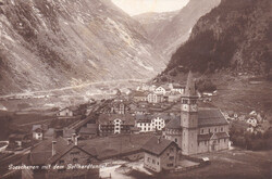 Kt. Uri: 4 versch. "Gotthard-Karten", mit Göschenen und Dampfzug, je ...