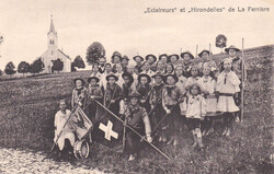 um 1917, "Pfadfinder-Gruppe", je auf Lichtdruck-AK von La Ferrière ...