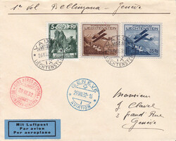 1932, Bellinzona - Genf ab Vaduz (26.VIII.32) mit guter Frankatur. ...