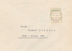 1966, "Franco-Zettel", Vollstempel "Schaan 3.I.66". Selten! LBK 800.-