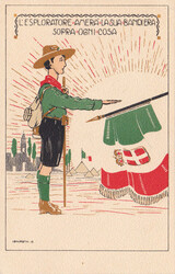 um 1930, Italien: 3 Künstler-Karten auf büttenpapierähnlichem ...