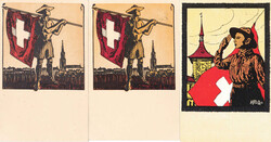 um 1925, 4 verschiedene Pfadfinder-Karten, 2x gelaufen mit ...