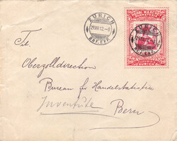 1912, Träger-Vignette (eingedruckt) "H. Marchev - Parkring Zürich" ...