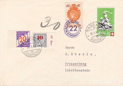 1940, 20.10H. Überdruckmarke (ungezähnt) auf Brief mit ...