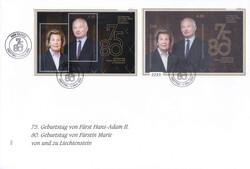 2.3.2020, 75+80 Jahre Fürstenpaar, Sonderblock gezähnt und ...