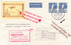 1959/60, 3 verunglückte Raketenpost-Briefe, Post Raketenversuch (1. ...