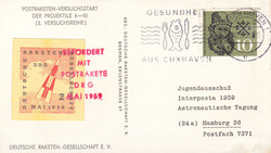 1959, Raketenpost, Post-Rakete (1. Versuch), Brief mit beiden ...
