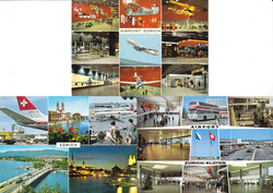 1970/80, "Zürich + Flughafen Kloten", 4 versch. bunte AK's, alle mit ...