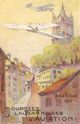 1911, Flugtag Lausanne, seltene Tombola-Karte von Lausanne (1.VI.11) ...