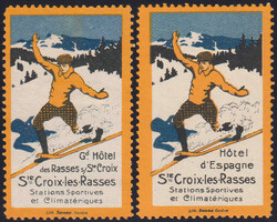 um 1910, "Ste. Croix-les-Rasses", 2x gleiche Vignette mit versch. ...