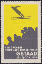 1928, "Gstaad - XXII. Grosses Skirennen der Schweiz", die seltene ...