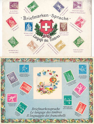 1915/70, "Briefmarken-Sprache", 3 versch. bunte Karten mit attr. ...