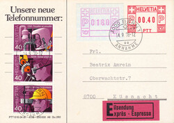 1978, PTT-Dienstganzsachen: 3x gleiche Karte "neue Telefonnummer" mit ...