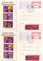 1978, PTT-Dienstganzsachen: 3x gleiche Karte "neue Telefonnummer" mit ...
