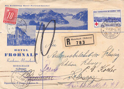 1939, grossflächig illustr. Umschlag "Hotel Frohnalp - Morschach", ...