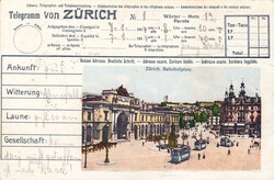 1912/14, "Telegramm-Litho-AK" von Bern und Zürich, je mit passendem ...