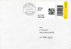 2007, "Sielaff"-Gerät, A- und. B-Postbrief aus dem Bedarf mit ...