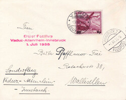 1930/35, 2x RF, Vaduz - St. Gallen (1930) bzw. Vaduz - Insbruck ...