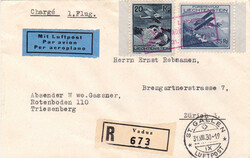 1930/35, 2x RF, Vaduz - St. Gallen (1930) bzw. Vaduz - Insbruck ...