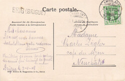 1909, "Brig - Simplon - Tunneleingang", stark belebte Arbeiter-Szene, ...