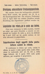 1923, "Basel-Postdirection", blauer Rundstempel auf seltenem ...