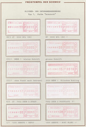1981/84, 5 versch. Kliché- und Ortsnamenänderungen wie "Wil SG" zu ...