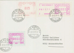 1977, 40Rp. Normalbrief u.a. mit ungeraden "Rappenwert 0001" (Nr. 5) ...