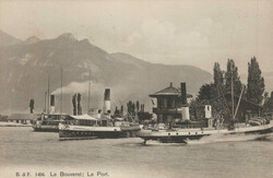 1916, Lac Leman: "Le Bouveret - Le Port", s/w Lichtdruckkarte mit ...