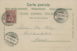 1898, "Gruss aus Engelberg", bunte Litho mit Hotel-Details ...