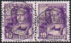 1934, "Appenzell-Gossau 29.I.34", doppelt auf waagr. Paar 10Rp. ...