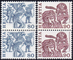 1977, Volksbräuche, kompl. Serie (9 Werte) im senkr. Paar, je mit ...