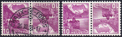1941, 10Rp. Chillon, die "Doppelprägung" im Kehrdruck und auf ...