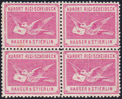 1880, Rigi-Scheideck, die leuchtend rosa Marke im sehr gut gezähnten ...