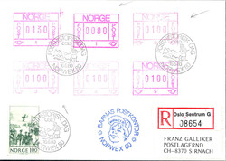 1980, 6.30K - ATM Satzfrankatur in die Schweiz mit diversen Abarten, ...