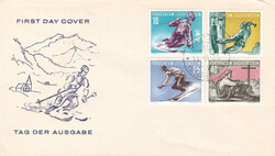 1955, kompl. Serie Sport II je auf versch. illustr. Umschlägen, 1x ...