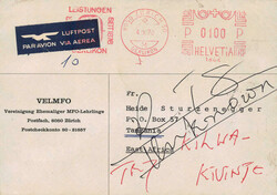 1970, 1Fr. Freistempel Luftpost-Frankatur (Typ 3 - Hasler) ...