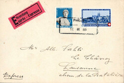 1944, "Prilly 17.VI.44", seltener Aushilfsstempel der nur 8 Tage ...