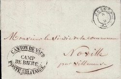 1855, "Camp de Bière - Post Militaire", mit Inhalt (Bewertung), ...