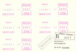 1981, 30C.-Chargé-Frankatur von Vineuil am 10.03.81 nach Sirnach, ...