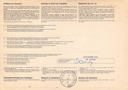 1972, "Le Locle - CYLINDRE S.A.", Freistempel-Klebezettel/Wertträger ...