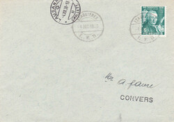 1938, "L.E.B.-Linien-Stempel" von "Bercher" bzw. "Etagnières" auf ...
