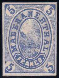 1871, Maderaner Tal, 5Rp. hellblau, ungezähnt, mit ...