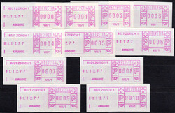 1977, Paketmarke/SFS, Zürich 1 Gerät VIII/1, mit Uhrzeit/Einfassung ...
