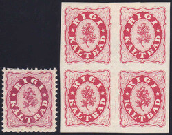 1864/65, 15Rp. Rigi Kaltbad, Lot von 4 versch. losen Werten, dazu 2x ...