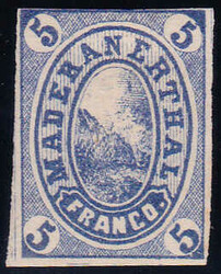 1871, 5Rp. Maderaner Tal, hellblau, in guter Erhaltung mit ...