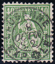 1866, 40Rp. grün, farbfrisch, gut gezähnt/zentriert mit exaktem ...