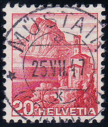 1947, "Müstair 25.VII.47 (Grischun)", exakter Vollstempel mit ganz ...
