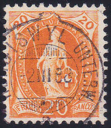 1888, "Hergiswyl Unterw. 2 III 88", der sehr seltene Vollstempel mit ...