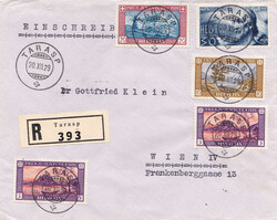 1929, "Tarasp 20.XII.29", 5x als glasklarer Vollstempel auf ...