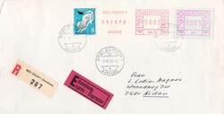 1976, 4.10Fr.-R-Express-Frankatur, u.a. mit der raren Paketmarke ...